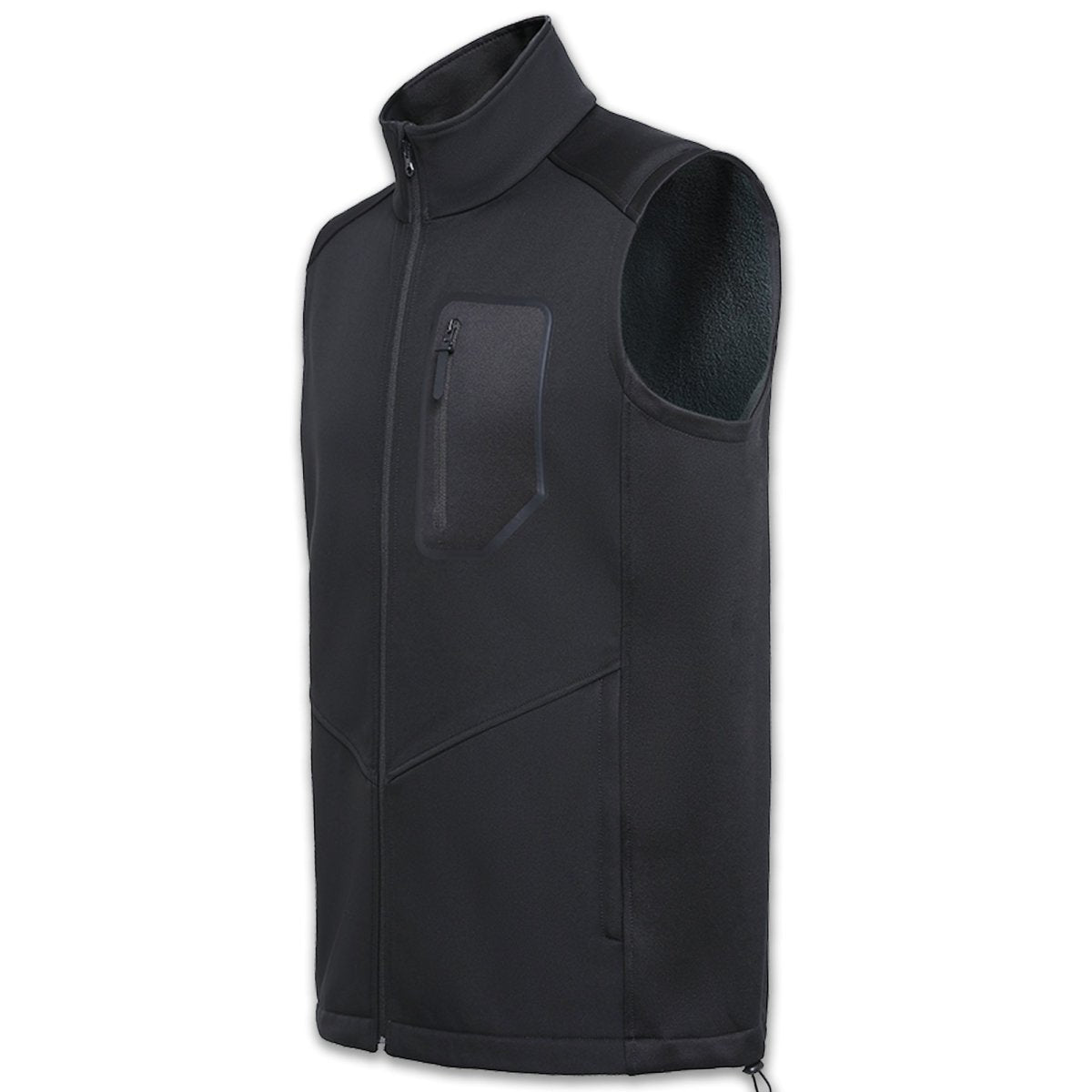 "i.t. softshell vest in black, side – ISUSI"