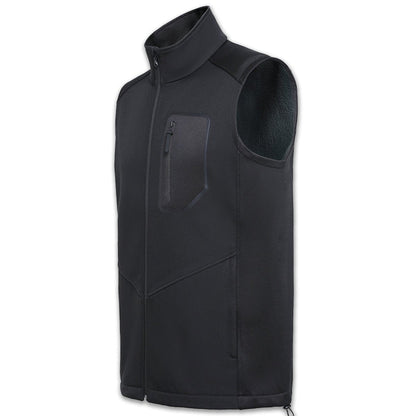 "i.t. softshell vest in black, side – ISUSI"