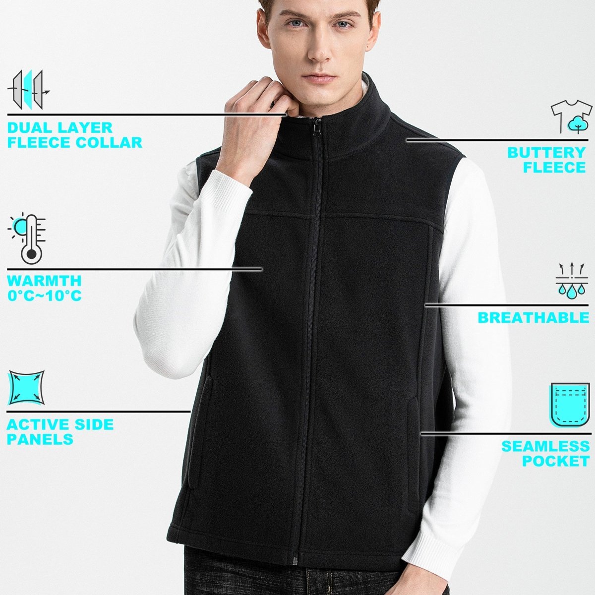 "easy fleece vest key features – ISUSI"