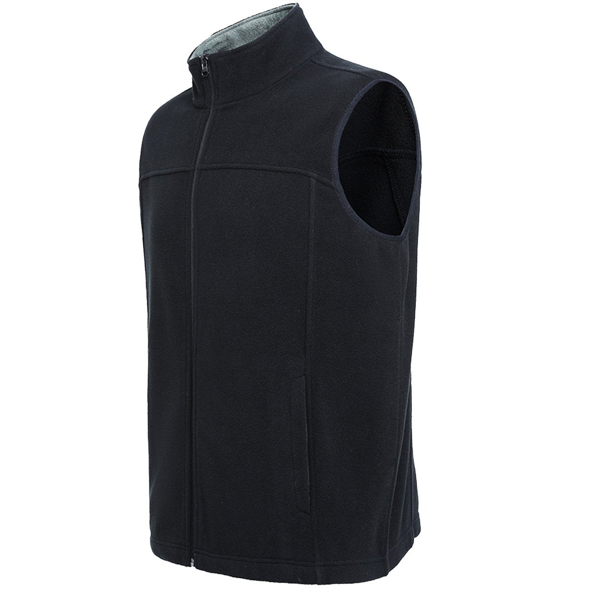 "easy fleece vest in black, side – ISUSI"