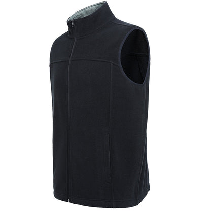 "easy fleece vest in black, side – ISUSI"