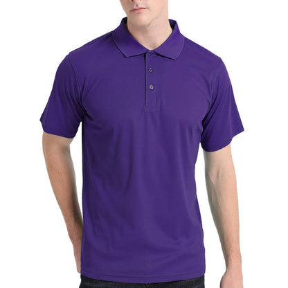 "Men’s Plain polo shirt in purple, Short Sleeve, model front – Big Bee Workwear"