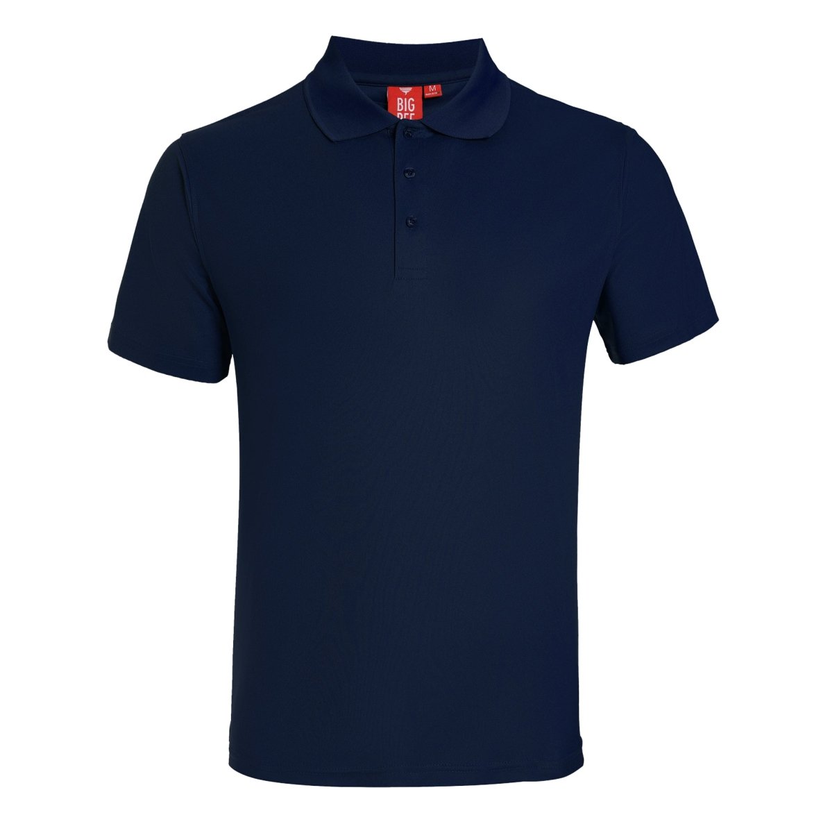 "Men’s Plain polo shirt in navy blue, Short Sleeve, front – Big Bee Workwear"