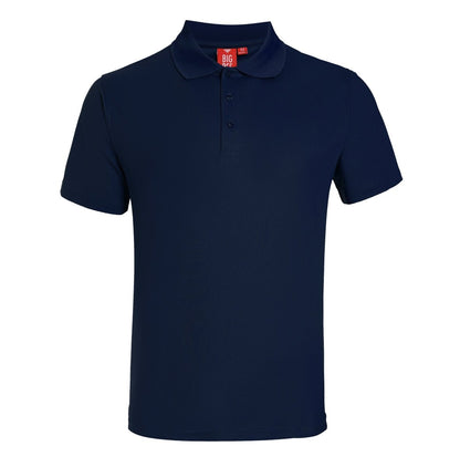 "Men’s Plain polo shirt in navy blue, Short Sleeve, front – Big Bee Workwear"