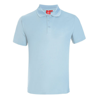 "Men’s Plain polo shirt in sky blue, Short Sleeve, front – Big Bee Workwear"