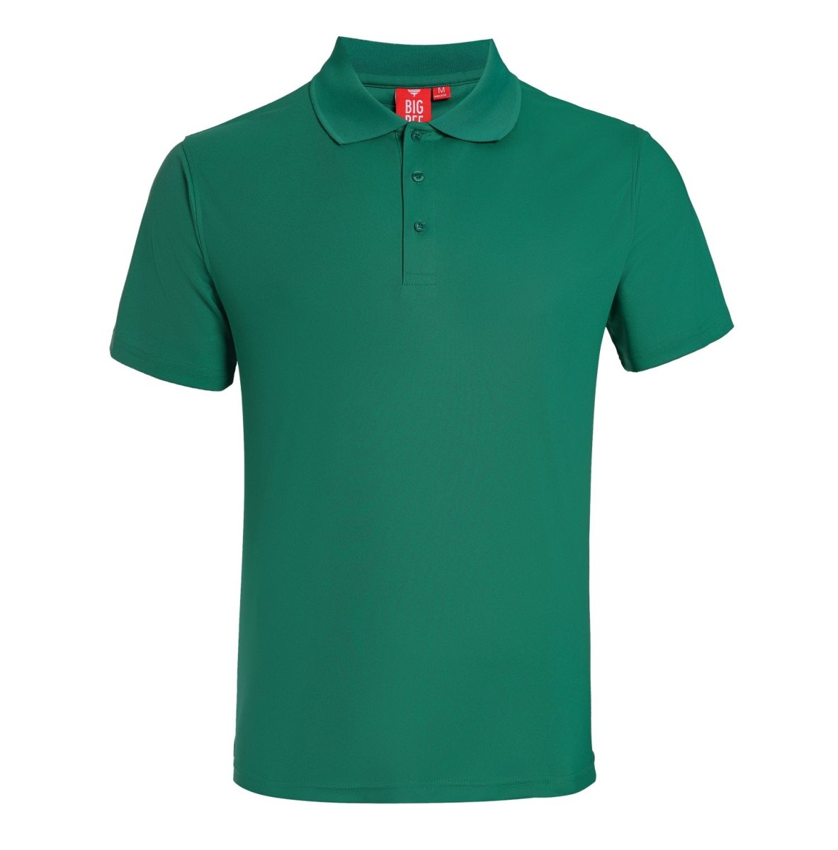 "Men’s Plain polo shirt in green, Short Sleeve, front – Big Bee Workwear"