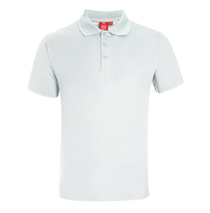 "Men’s Plain polo shirt in white, Short Sleeve, front – Big Bee Workwear"