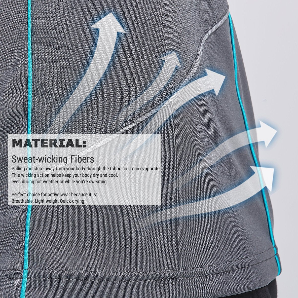 "flow polo shirt fabric close-up with info – Big Bee Workwear"