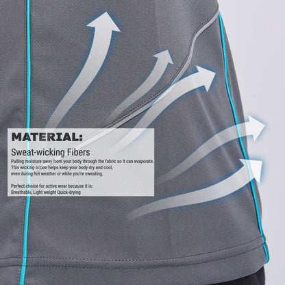 "flow polo shirt fabric close-up with info – Big Bee Workwear"