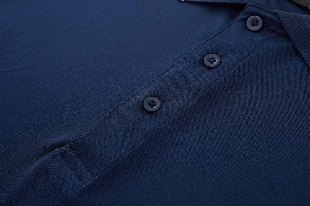"flow polo shirt button detail close-up – Big Bee Workwear"