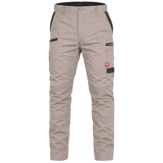 "brumby work pants in khaki, front – Big Bee Workwear"
