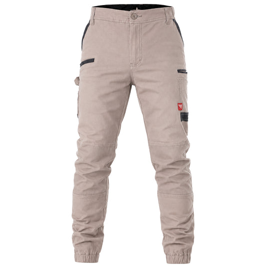 brumby work pants in khaki, front – Big Bee Workwear