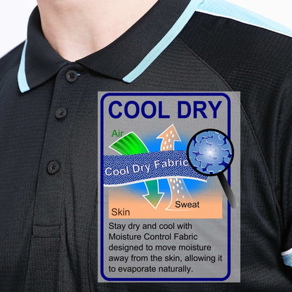 "Men’s Short Sleeve Panel polo shirt fabric close-up with info – Big Bee Workwear"