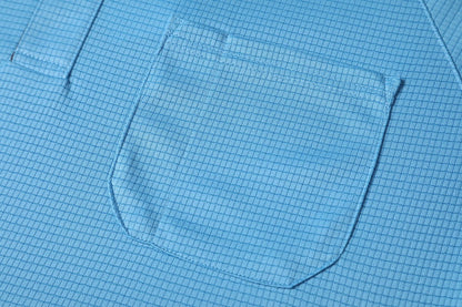 "Men’s Short Sleeve Panel polo shirt pocket detail close-up – Big Bee Workwear"