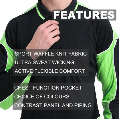 "Men’s Panel Long Sleeve polo shirt key features – Big Bee Workwear"