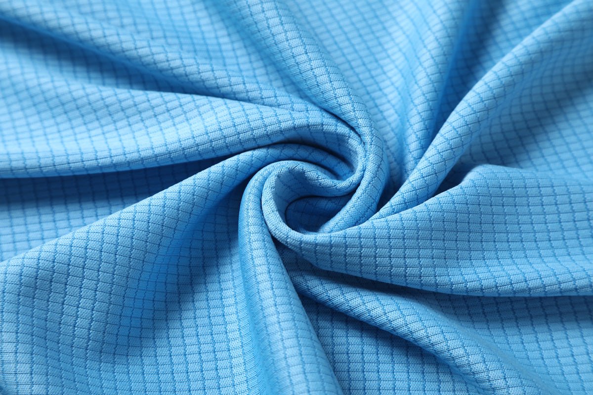 "Men’s Panel Long Sleeve polo shirt fabric detail close-up – Big Bee Workwear"