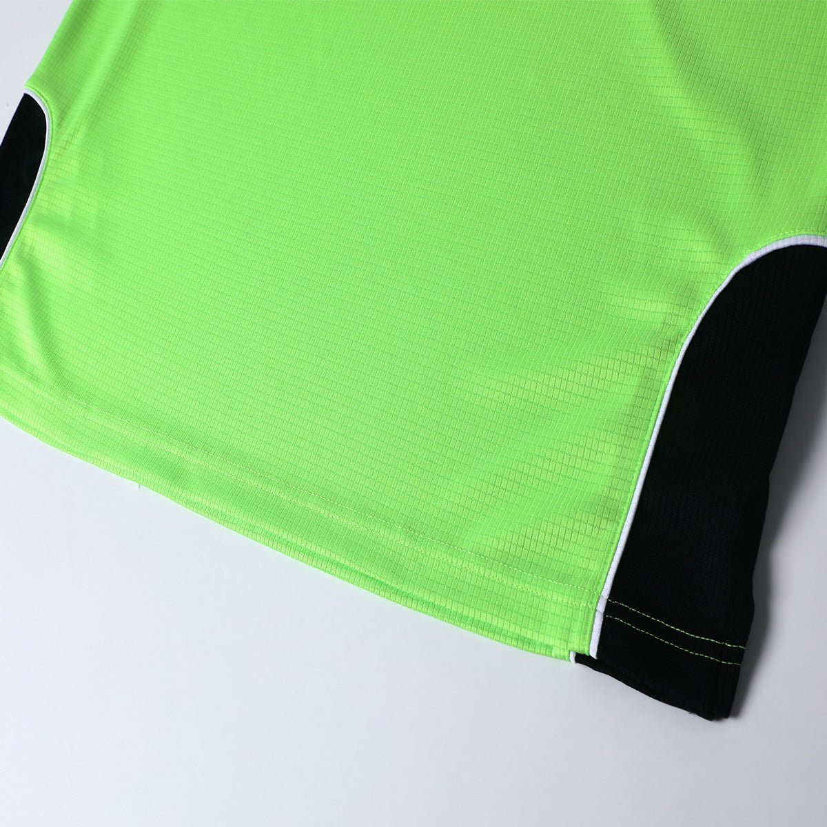 "Men’s Panel Long Sleeve polo shirt hem detail close-up – Big Bee Workwear"