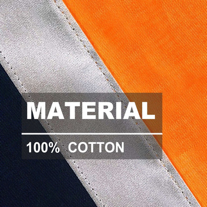 "Men’s Hi Vis Work shirt in with reflective tape, Long Sleeve, fabric close-up with info – Big Bee Workwear"