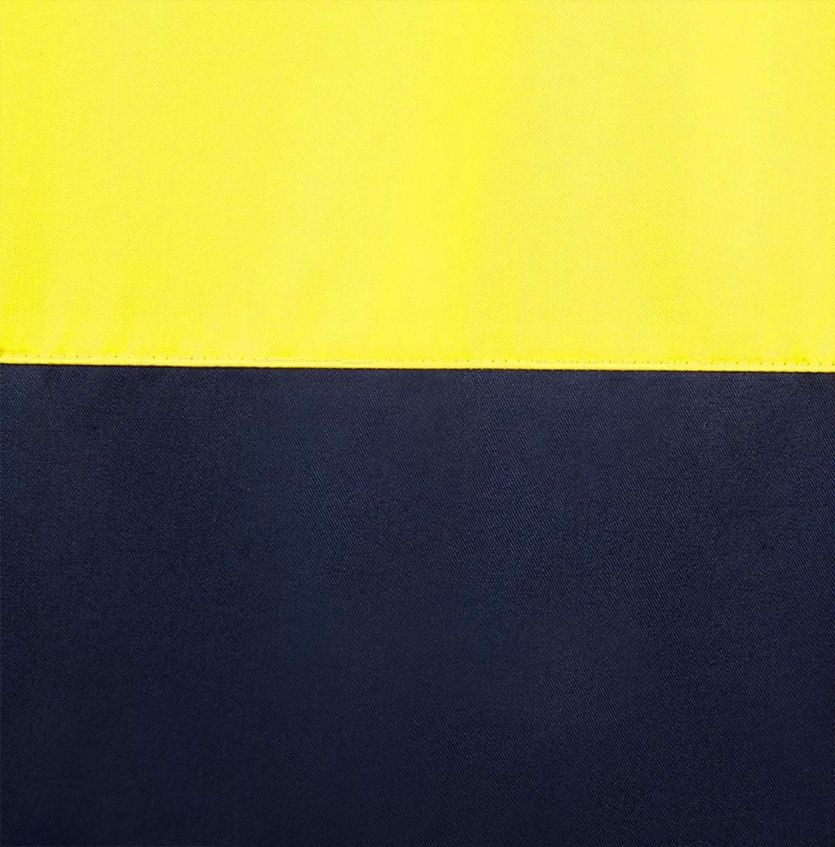 "Hi-Vis Long Sleeve Work shirt contrast detail close-up – Big Bee Workwear"