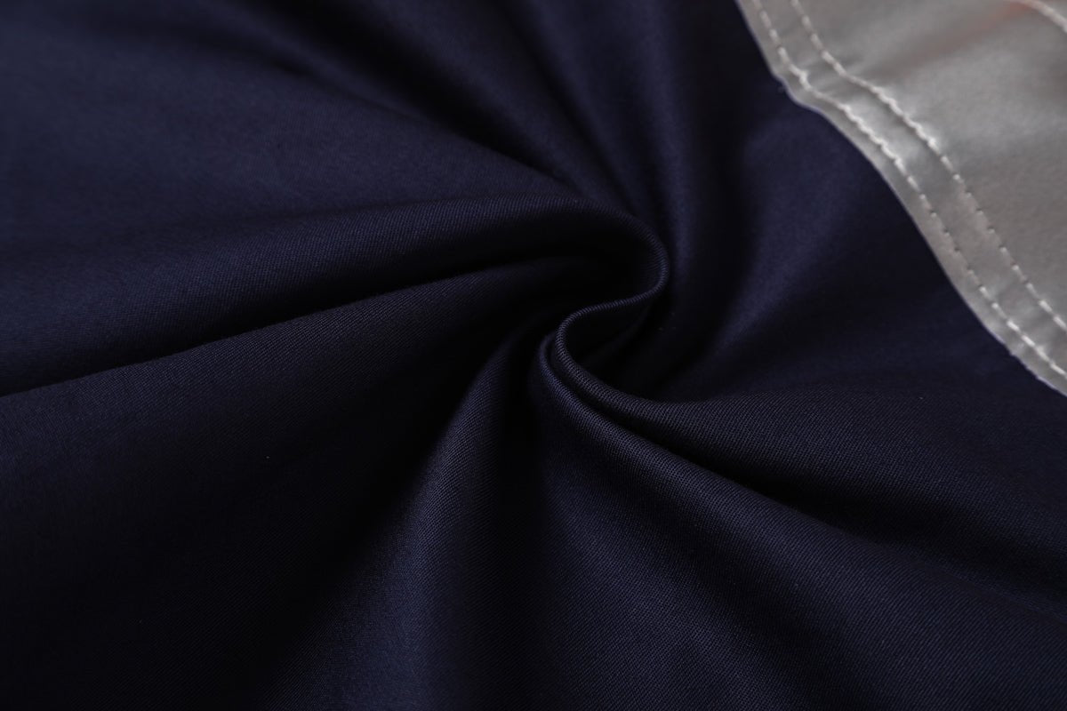 "Hi Vis Work shirt in with reflective tape, Long Sleeve, fabric texture close-up – Big Bee Workwear"