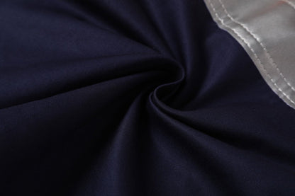 "Hi Vis Work shirt in with reflective tape, Long Sleeve, fabric texture close-up – Big Bee Workwear"