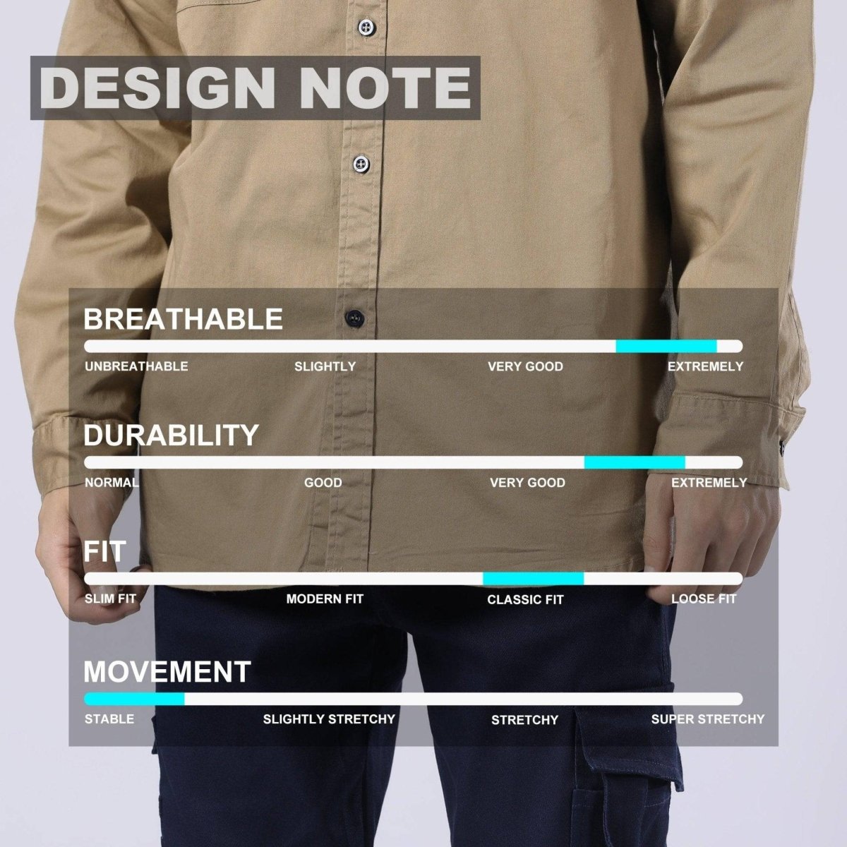 "Big BEE Men's Work Shirt, Cotton Drill Traditional Workwear - Big Bee"