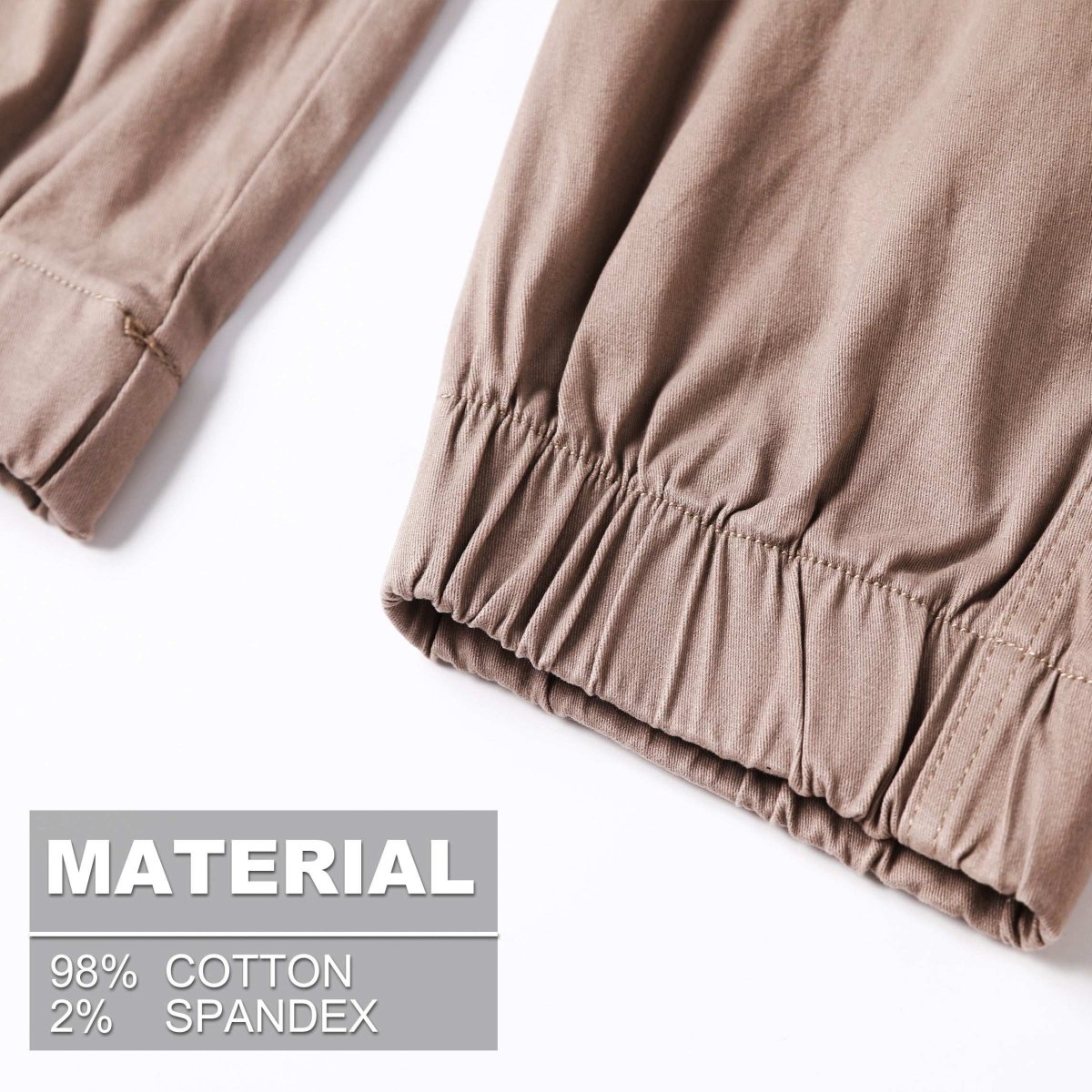 "elite work pants fabric close-up with info – Big Bee Workwear"