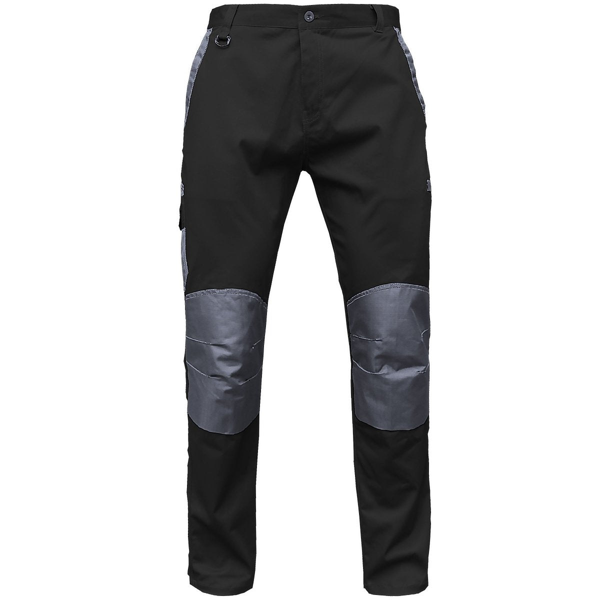 "street work pants in Black with Grey Charcoal, front – Big Bee Workwear"