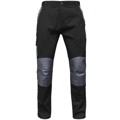"street work pants in Black with Grey Charcoal, front – Big Bee Workwear"
