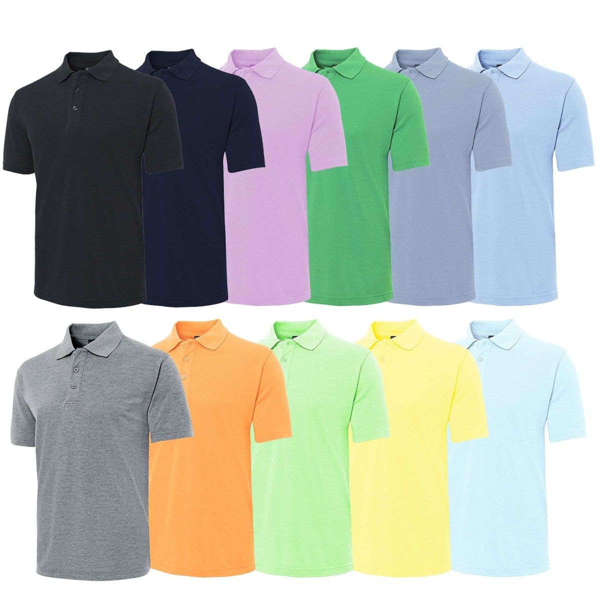 "cotton blend polo shirt, multi-colour options overview – Big Bee Workwear"