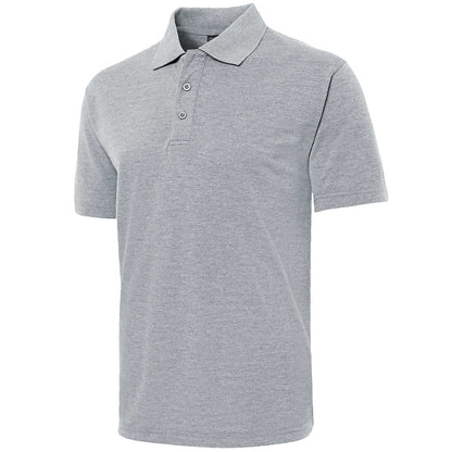 "cotton blend polo shirt in grey, front – Big Bee Workwear"