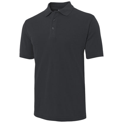 "cotton blend polo shirt in black, front – Big Bee Workwear"