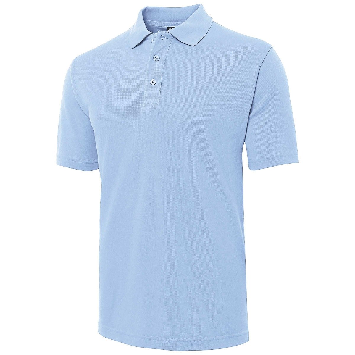 "cotton blend polo shirt in Sky Blue, front – Big Bee Workwear"