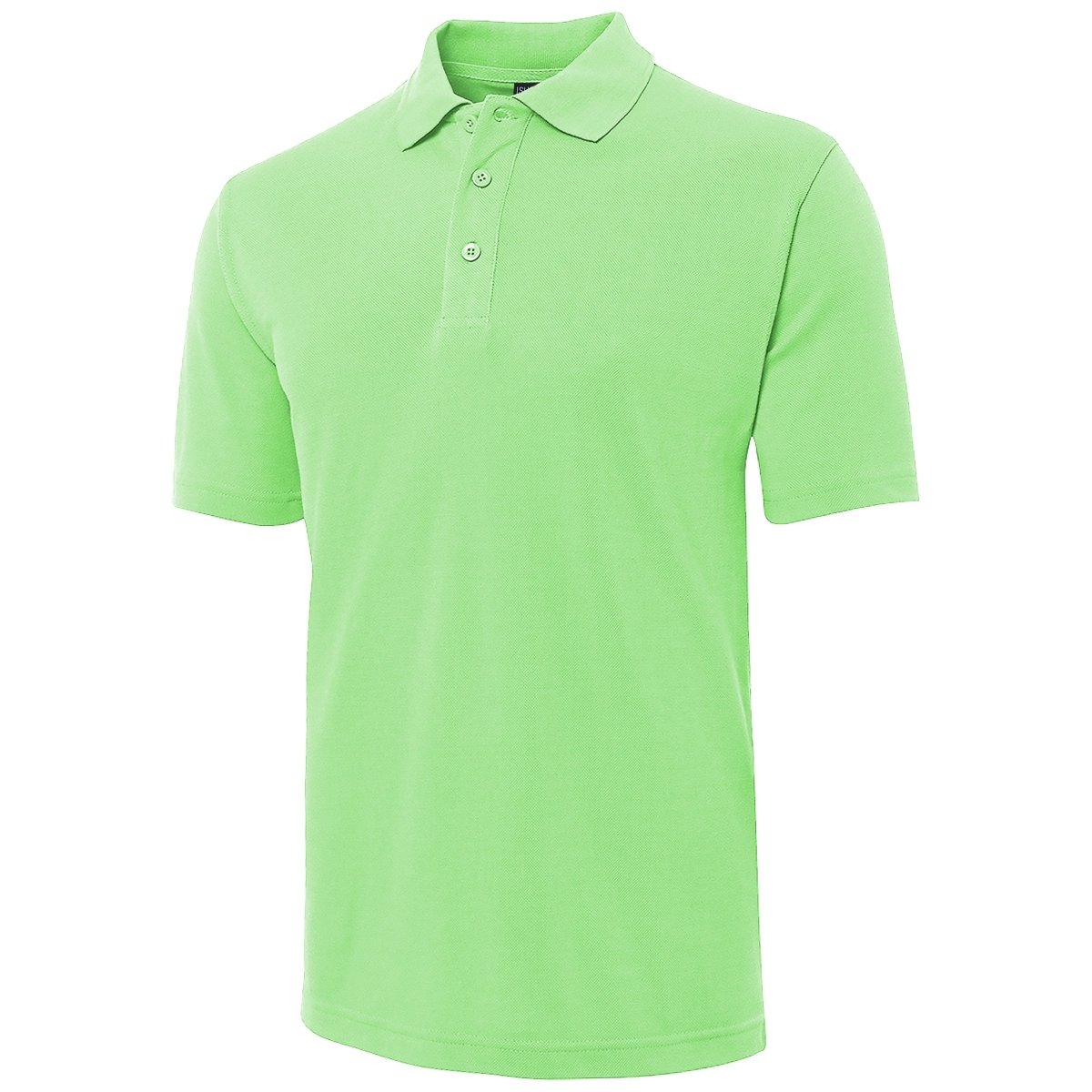 "cotton blend polo shirt in light green, front – Big Bee Workwear"