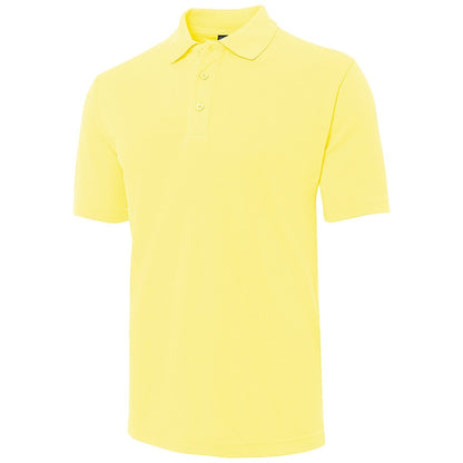 "cotton blend polo shirt in light yellow, front – Big Bee Workwear"