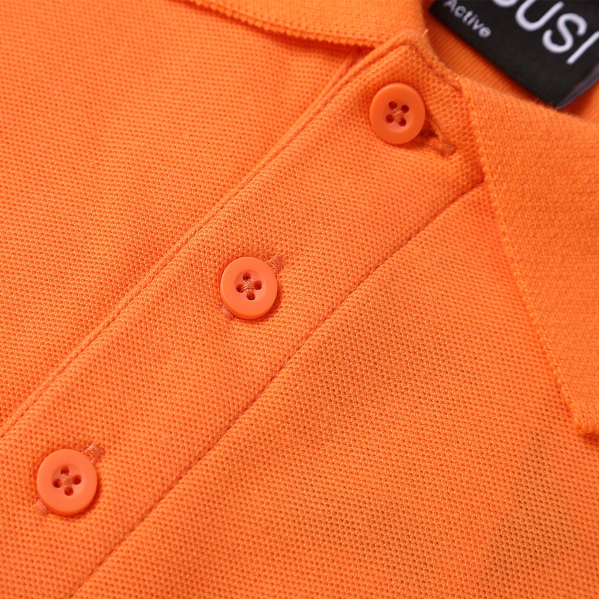 "cotton blend polo shirt button detail close-up – Big Bee Workwear"