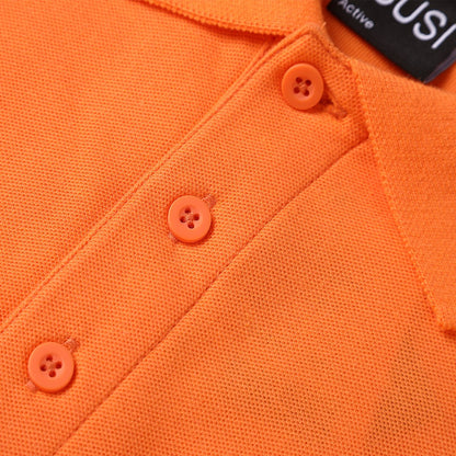 "cotton blend polo shirt button detail close-up – Big Bee Workwear"