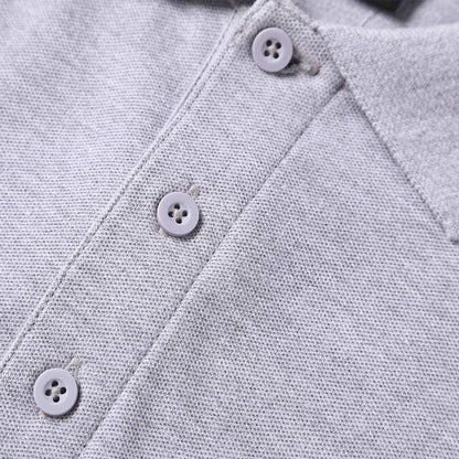 "cotton blend polo shirt button detail close-up – Big Bee Workwear"