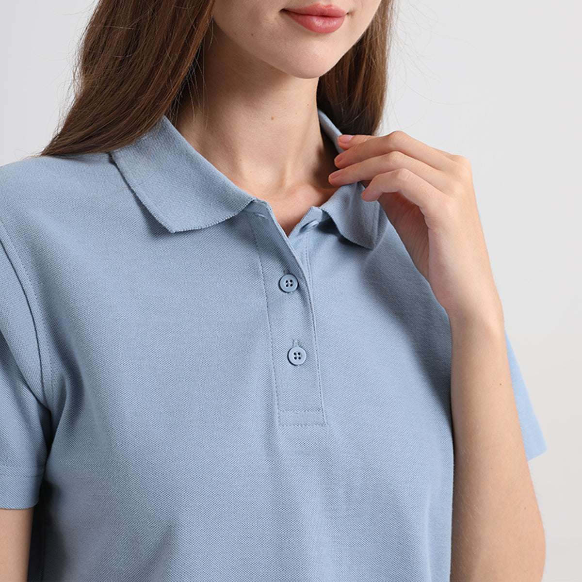 "cotton blend polo shirt chest detail close-up – Big Bee Workwear"