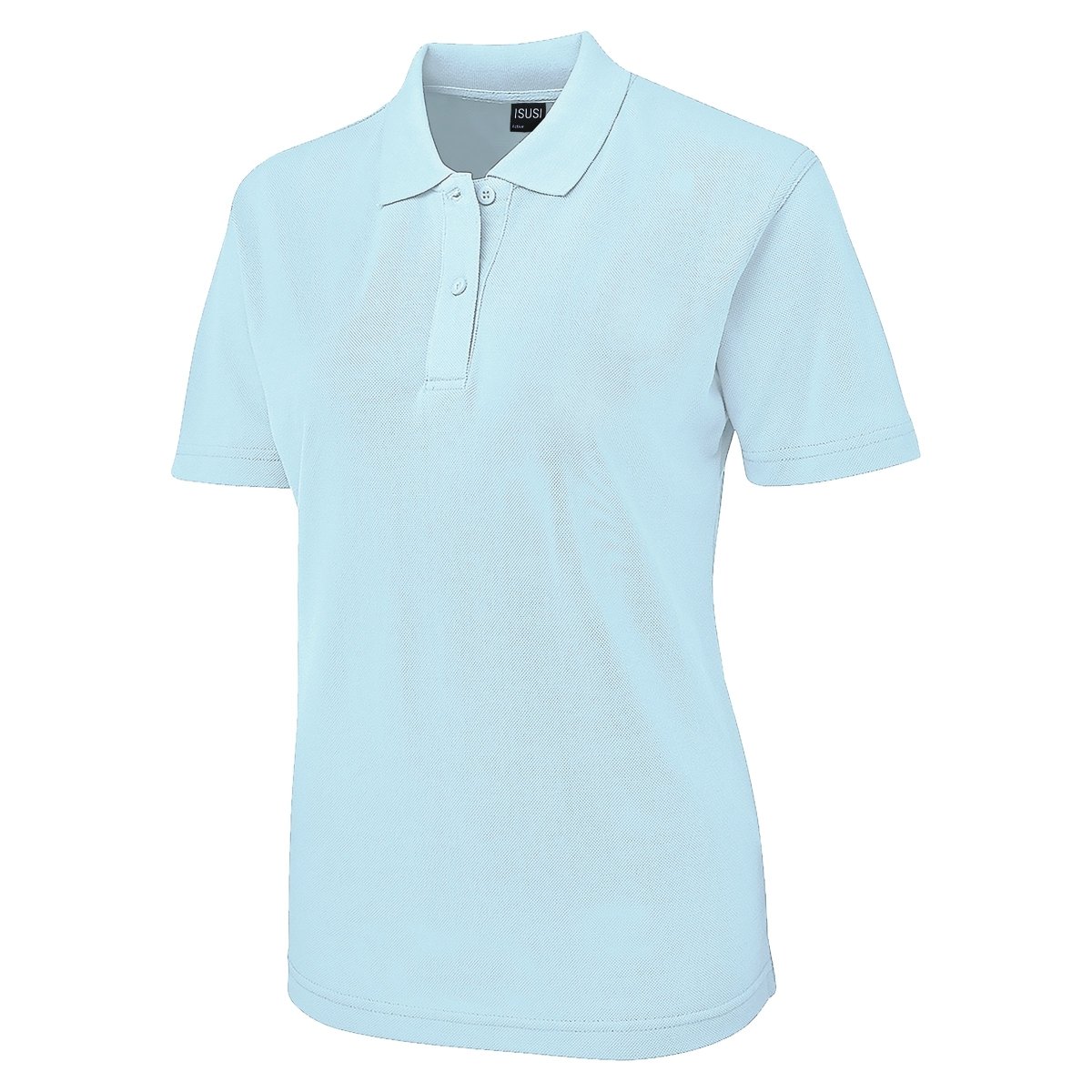 "cotton blend polo shirt in light blue, front – Big Bee Workwear"