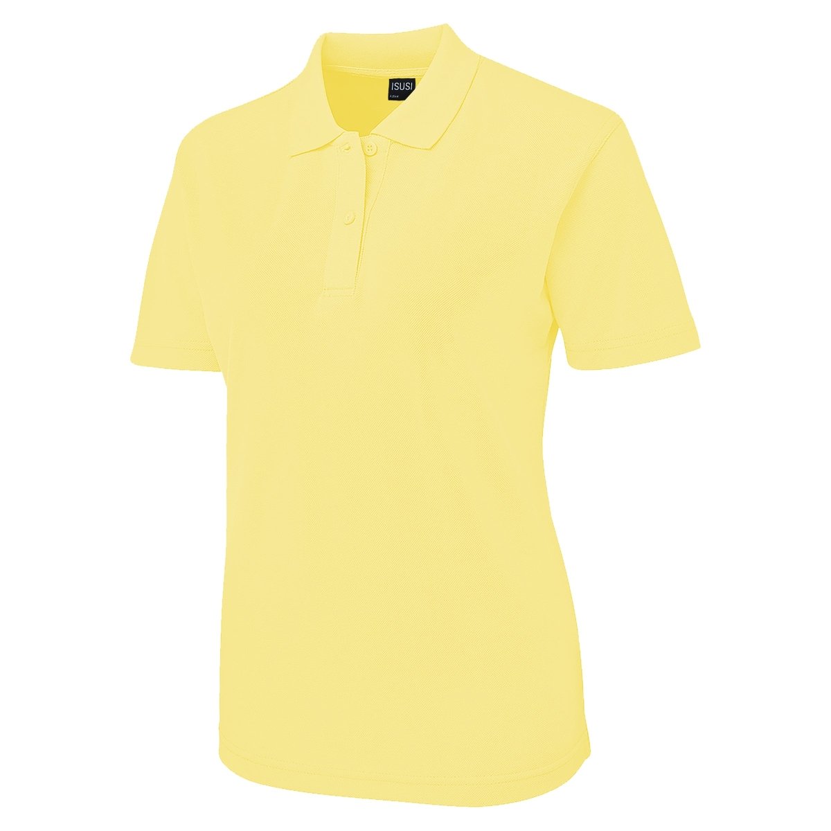 "cotton blend polo shirt in light yellow, front – Big Bee Workwear"