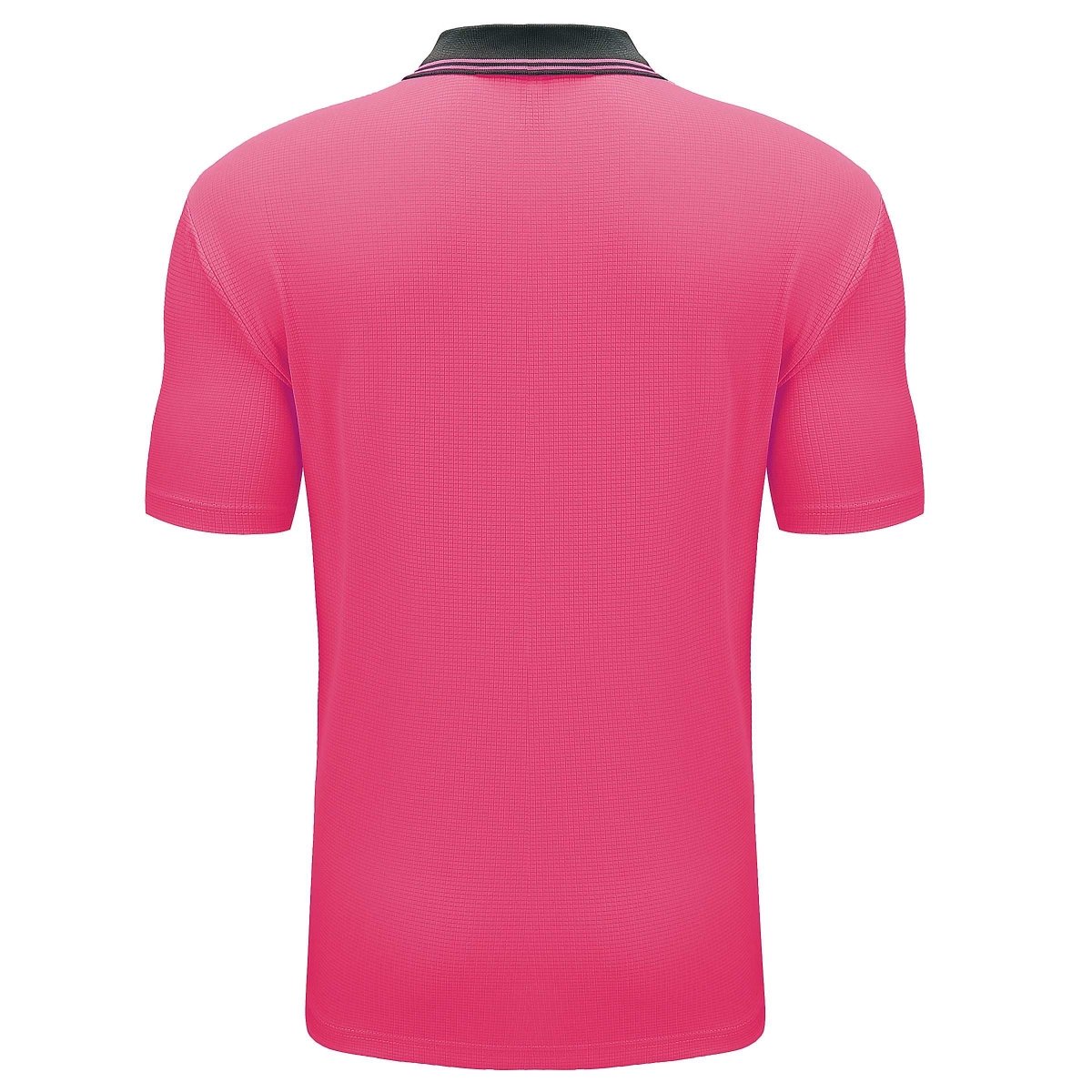 "Hi-Vis Short Sleeve Work polo shirt in pink navy, back – Big Bee Workwear"