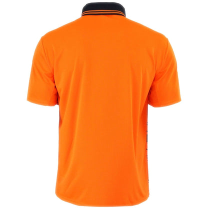 "hivis work polo shirt in orange, back – Big Bee Workwear"