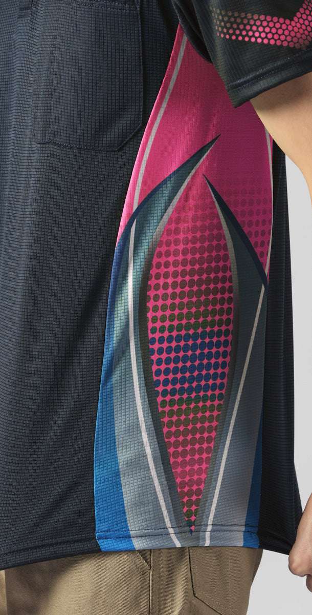 "Men’s TECH polo shirt, Short Sleeve, panel detail close-up – Big Bee Workwear"