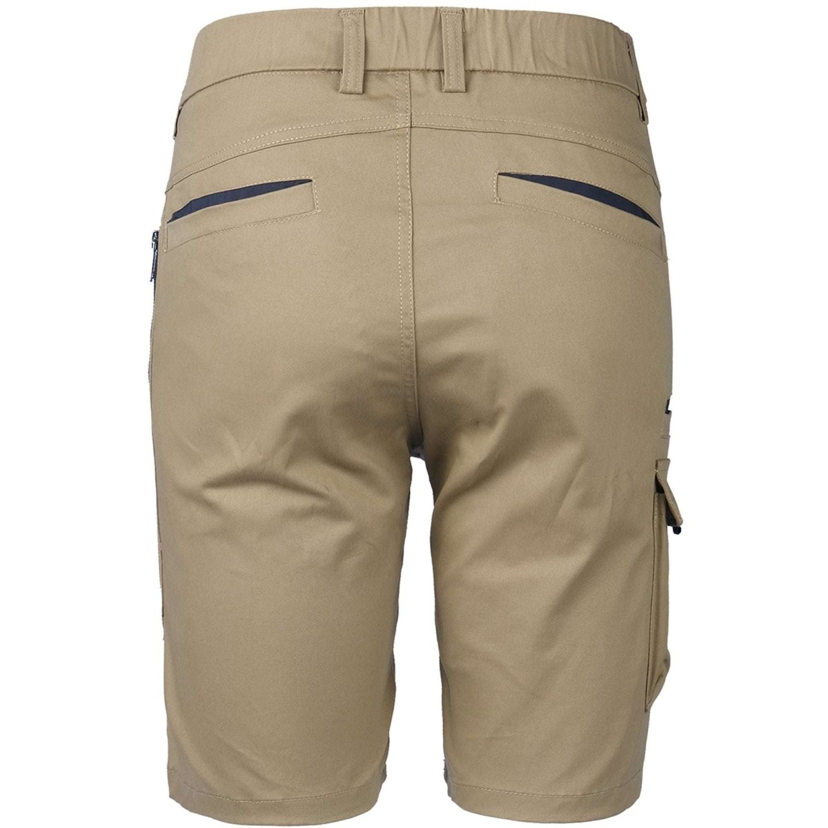 "warp work shorts in khaki, back – Big Bee Workwear"