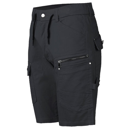 "utility work shorts in black, front – Big Bee Workwear"