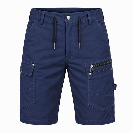 "utility work shorts in navy, front – Big Bee Workwear"