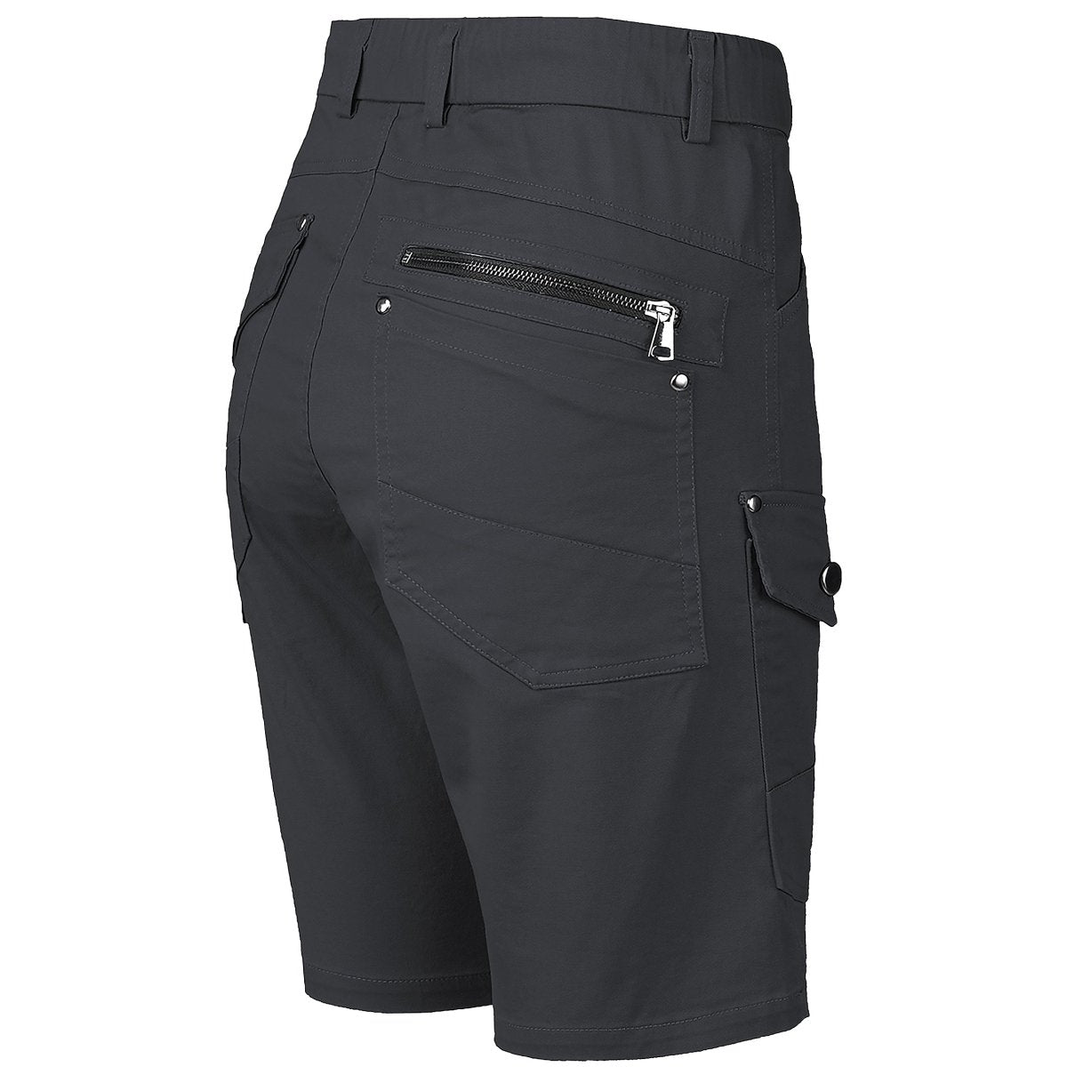 "utility work shorts in black, back – Big Bee Workwear"