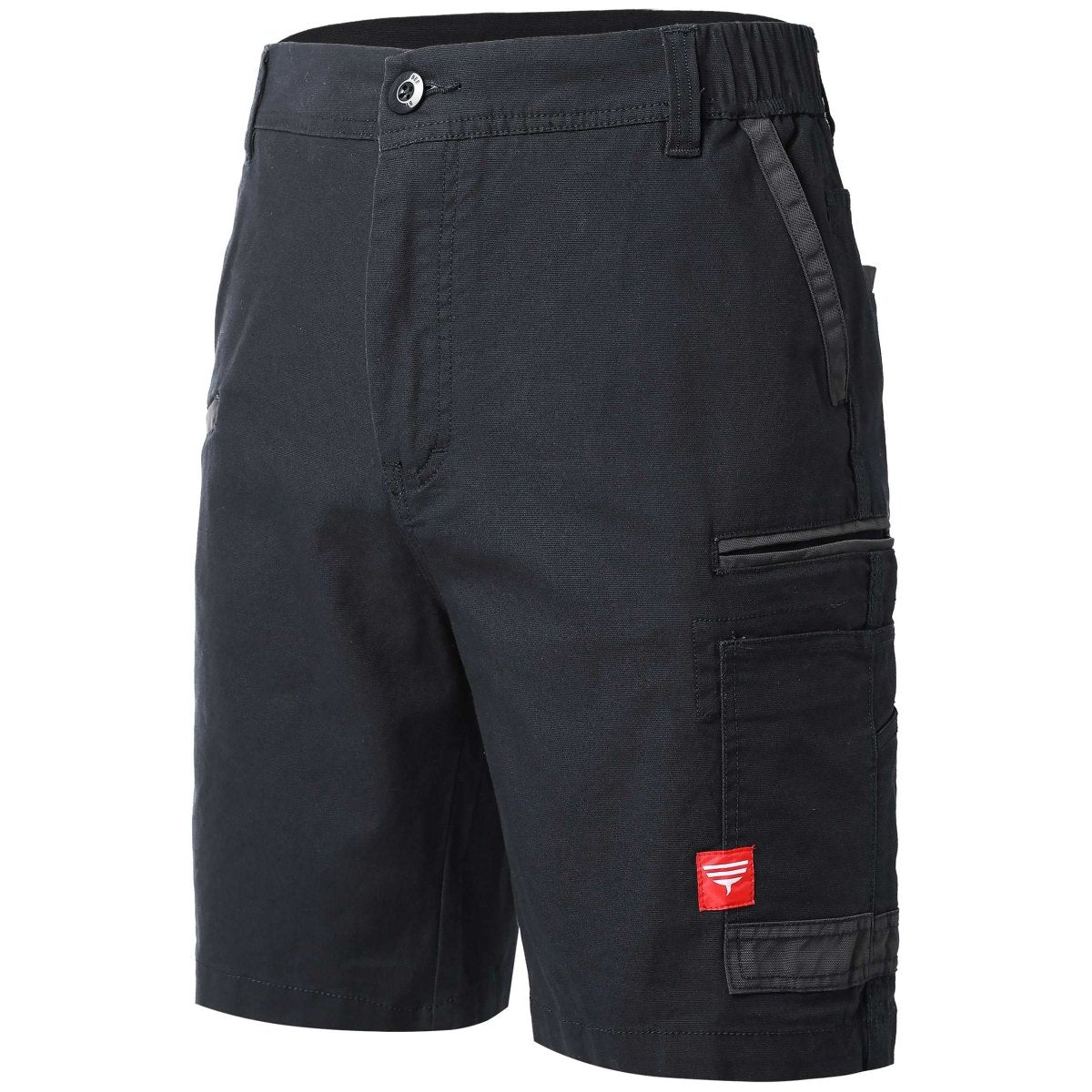 "brumby work shorts in black, front – Big Bee Workwear"