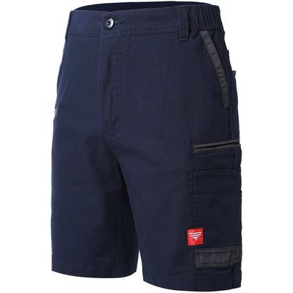"brumby work shorts in navy blue, front – Big Bee Workwear"